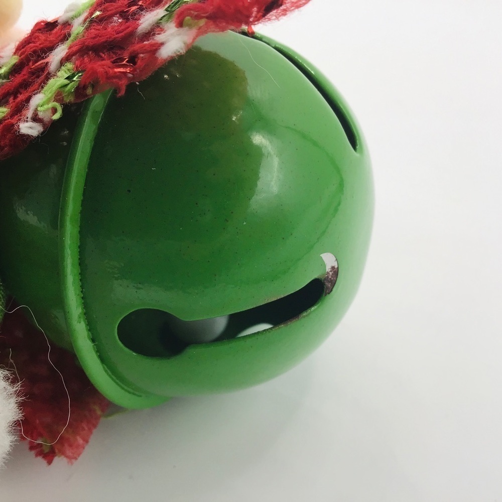 PLUSH Elf Bell Body Christmas Tree Ornament Santa Hat Holiday Decor Red Green 7” - Picture 2 of 9
